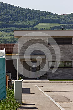 modern house facade entrance area