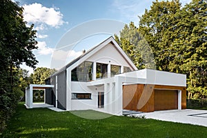 Modern house with garage, exterior view