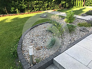 Modern house garden design detail