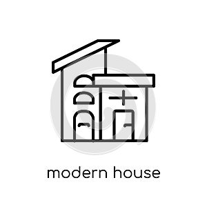 modern house icon from Real estate collection.