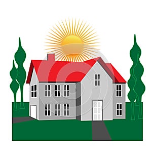 Modern house illustration vector