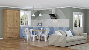 Modern house interior. Design project.