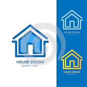 Modern House Logo Design Template Flat Simple