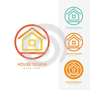 Modern House Logo Design Template Flat Simple