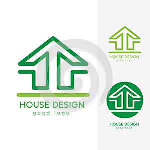 Modern House Logo Design Template Flat Simple