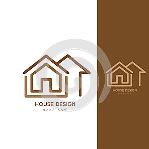 Modern House Logo Design Template Flat Simple