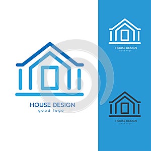 Modern House Logo Design Template Flat Simple