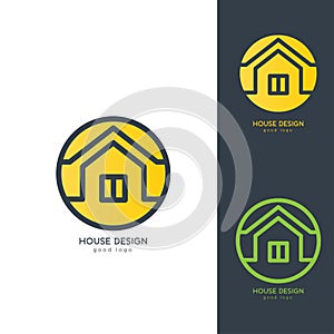 Modern House Logo Design Template Flat Simple