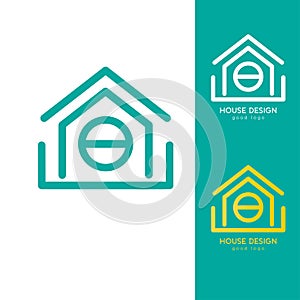 Modern House Logo Design Template Flat Simple