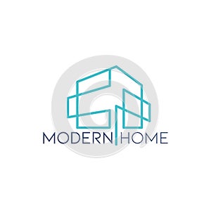 Modern house minimal of building logo icon vector template with modern minimalist line art design for creative housing and