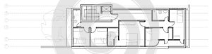 Modern house second floor plan