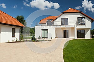 Modern house with separate garage photo