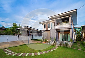 Modern house with sky