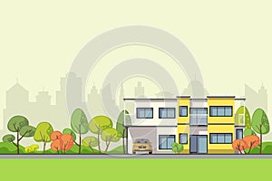 Modern House In The Suburb