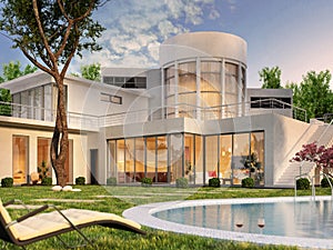 Modern house with swimming pool