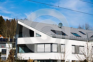 Modern house, white facade in munich