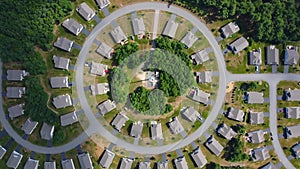 Modern houses aerial view, New Hampshire, USA