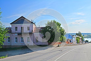 Modern houses on Ryazan Descent street in Kasimov city, Russia