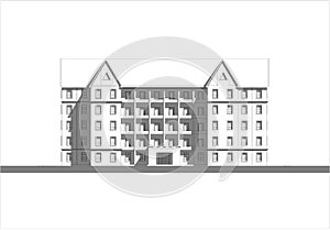 Modern housing development elevation