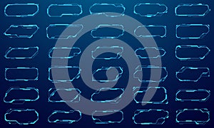 Modern HUD interface with digital tech frames and glowing blue callout