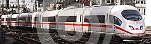 A modern ICE train at cologne germany panorama