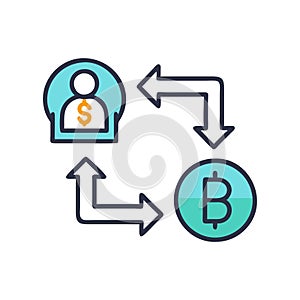 Modern B2B Transaction Icon
