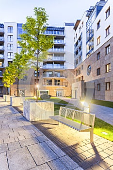 Modern illuminated block of flats