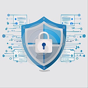Cybersecurity Shield Protecting Digital Data