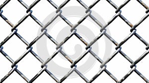 This modern illustration shows a metal wire mesh fence, rabitz grid isolated on a white background. The steel security