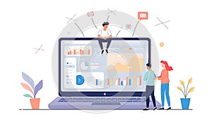 Team Collaboration on Business Dashboard - Boy on Laptop