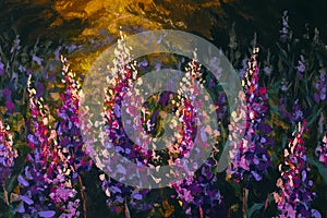 Modern Impressionism flower artwork.Impasto artwork wildflower