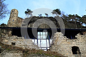 Modern inbuild in Oybin castle and monastery