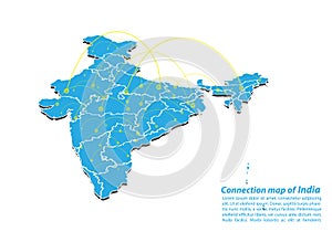 Modern of india Map connections network design, Best Internet Concept of india map business from concepts series