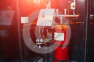 Modern industrial automatic fire extinguishing system, close up