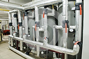 Modern industrial boiler room
