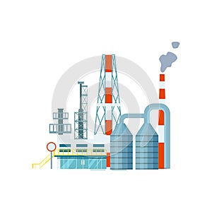 Modern industrial building isolated vector icon