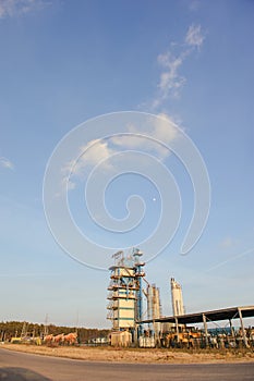 Modern industrial building over blue sky