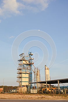 Modern industrial building over blue sky