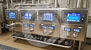 Modern Industrial Control Panel with Touchscreen Interface