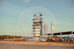 Modern industrial building over blue sky