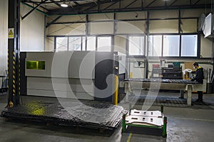 modern industrial factory for mechanical engineering equipment and machines manufacture of a production hall