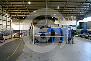 modern industrial factory for mechanical engineering equipment and machines manufacture of a production hall