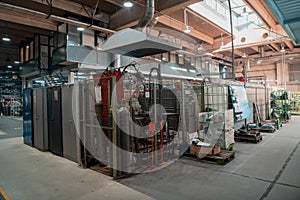 modern industrial factory for mechanical engineering equipment and machines manufacture of a production hall