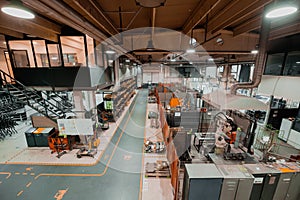 modern industrial factory for mechanical engineering equipment and machines manufacture of a production hall