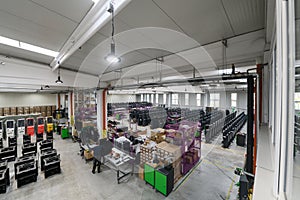 modern industrial factory for mechanical engineering equipment and machines manufacture of a production hall