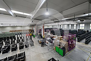 modern industrial factory for mechanical engineering equipment and machines manufacture of a production hall