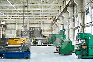 Modern industrial workshop with machines