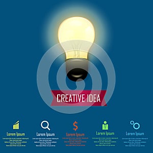 Modern info graphic template with light bulb