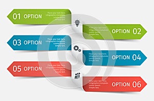 Modern infographic arrows set. Template for presentation, chart, graph. Vector illustration