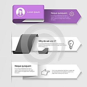 Modern infographic arrows - step by step banners